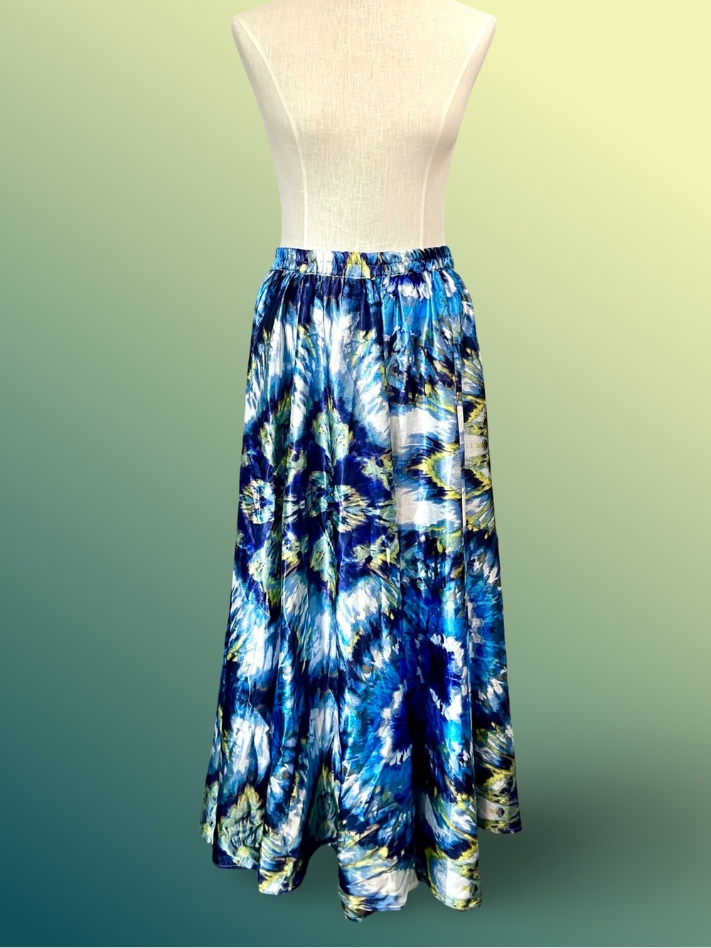 Truly 4 You Tie Dye Patterned Elastic Waist Maxi Skirt SzL
